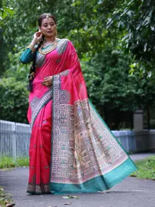 Anouk Warli Printed Tussar Saree
