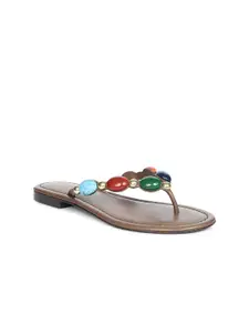 Saint G Women Embellished Slip-On Open Toe Flats