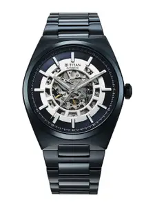 Titan Men Skeleton Bracelet Style Straps Analogue Automatic Motion Powered Watch 90221QM03