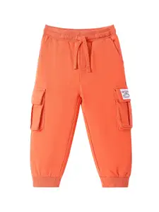 Honeyhap Boys Pure Cotton Mid-Rise Bio-Finish Joggers