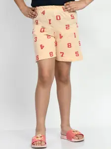 BAESD Girls Conversational Printed Mid-Rise Shorts