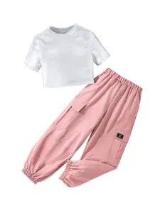 StyleCast x Revolte Girls Top Round Neck T-shirt With Trousers