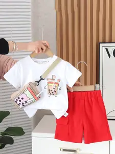 StyleCast x Revolte Boys Printed Pure Cotton T-shirt with Shorts