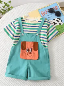 StyleCast x Revolte Boys Striped T-shirt and Dungarees Set