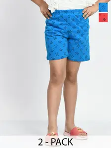 BAESD Girls Regular Fit Mid-Rise Cotton Shorts