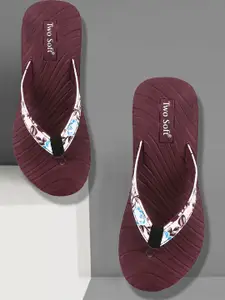 TWO SOFT Women Printed Thong Flip-Flops