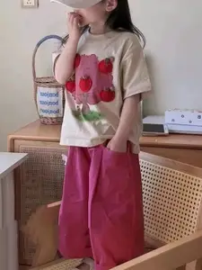 StyleCast x Revolte Girls Floral Printed Pure Cotton Top With Trousers