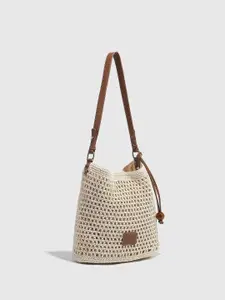 CORSICA Textured Structured Satchel with Fringed