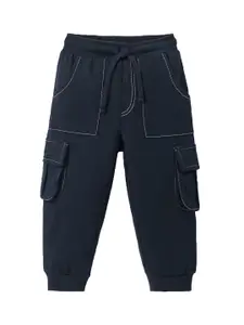 Honeyhap Infant Boys Pure Cotton Mid Rise Cargo Joggers