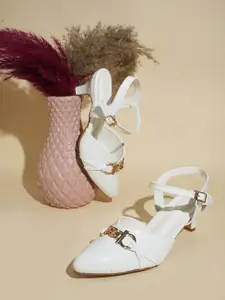 Froh Feet Women Western - Embellished Slim Heel Pumps with Buckles