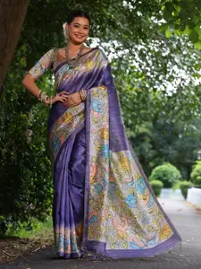 Anouk Tussar Saree With Unstitched Blouse Piece