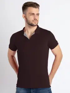 Status Quo Men Polo Collar Pockets Slim Fit T-shirt