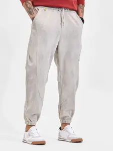 Snitch Men Ash Grey Mid Rise Relaxed Fit Joggers
