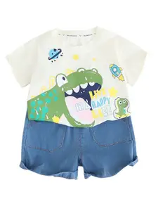 StyleCast x Revolte Boys Printed Pure Cotton T-shirt with Shorts