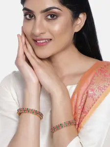 Anouk Set Of 4 Gold-Plated Stone Studded Bangles