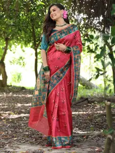 Anouk Ethnic Motifs Silk Blend Tussar Saree