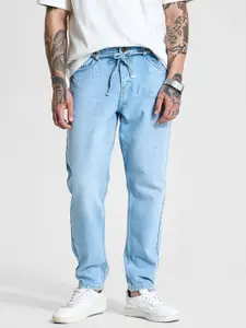 Snitch Men Light Blue Mid-Rise Baggy Cotton Jeans