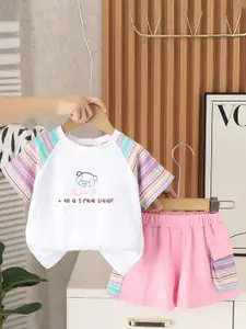 StyleCast x Revolte Girls Pure Cotton Printed T-shirt With Shorts