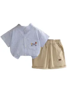 StyleCast x Revolte Boys Printed Pure Cotton Shirt With Shorts