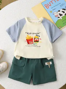 StyleCast x Revolte Boys Pure Cotton Printed T-shirt With Shorts