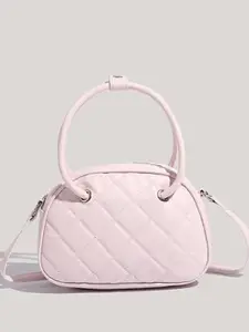 CORSICA Textured PU Bucket Satchel with Quilted
