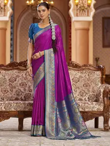 elora Woven Design Zari Silk Banarasi Saree With Unstitched Blouse Piece