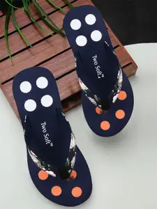 TWO SOFT Women Printed Thong Flip-Flops