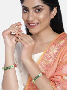 Anouk Set Of 2 Gold-Plated Stone Studded Bangles