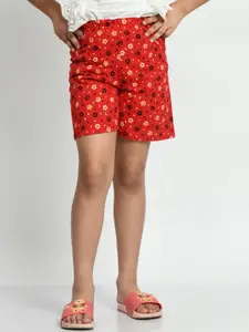 BAESD Girls Floral Printed Cotton Regular Shorts