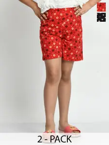 BAESD Girls Pack of 2 Floral Printed Shorts