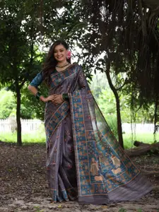 Anouk Kalamkari Woven Design Zari Tussar Saree