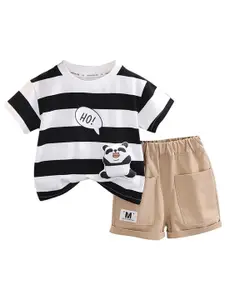 StyleCast x Revolte Boys Pure Cotton Printed T-shirt With Shorts