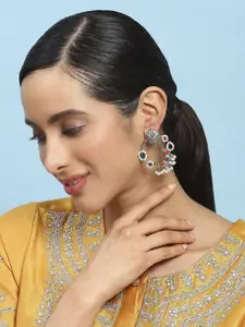 Biba Artificial Stones Studded Contemporary Drop Earrings