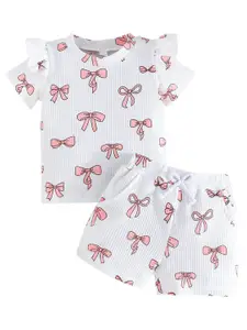 StyleCast x Revolte Girls Printed Round Neck Short Sleeves T-shirt With Shorts