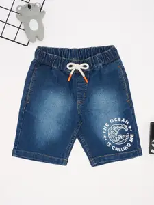 Pantaloons Junior Boys Washed Printed Denim Shorts