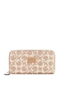 GUESS Women ABREE Printed Zip Around Wallet