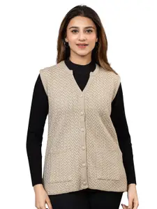 TWENTY ME Women Geometric Self Design Sweater Vest
