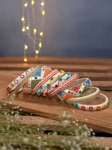 Taasha Craft Set Of 10 Cotton Threads Handcrafted Bangle
