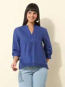 U.S. Polo Assn. Women Mandarin Collar Cotton Top