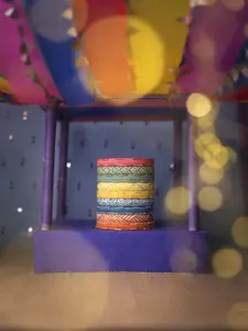 Taasha Craft Set Of 9 Threaded Bangles