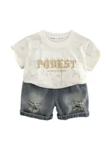 StyleCast x Revolte Boys Printed Round Neck T-shirt with Shorts