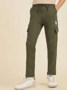 U.S. Polo Assn. Kids Boys Pure Cotton Mid-Rise Track Pants