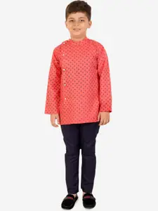 Superminis Boys Paisley Printed Cotton Kurta with Pyjama