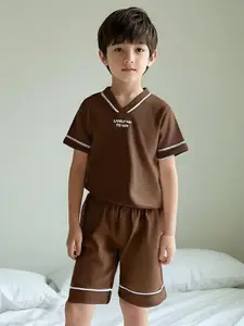 StyleCast x Revolte Boys Printed V-Neck Short Sleeves T-shirt With Shorts