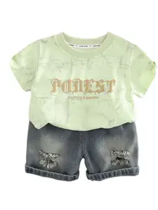 StyleCast x Revolte Boys Printed Round Neck T-shirt With Shorts