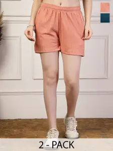 UZARUS Women Pack Of 2 Training or Gym Shorts