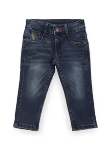 U.S. Polo Assn. Kids Boys Slim Fit Mid-Rise Light Fade Stretchable Jeans