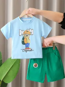 StyleCast x Revolte Boys Printed Round Neck T-shirt with Shorts