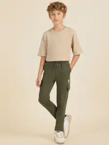 U.S. Polo Assn. Kids Mid Rise Pure Cotton Track Pants