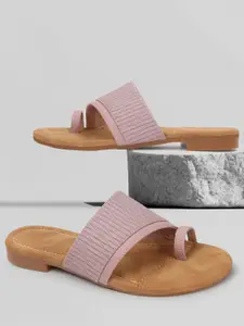 AVIVASTYLE Women Textured One Toe Tassels Flats